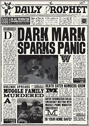 Ata-Boy Harry Potter 'Dark Mark Sparks Panic' Headline 2.5" x 3.5" Magnet for Refrigerators and Lockers