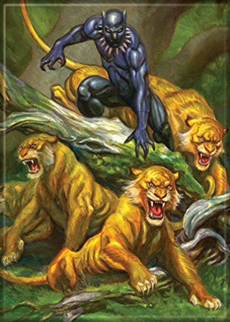 Ata-Boy Marvel Comics Black Panther with Cats 2.5" x 3.5" Magnet for Refrigerators and Lockers Ata-Boy Marvel Comics Black Panther with Cats 2.5" x 3.5" Magnet for Refrigerators and Lockers