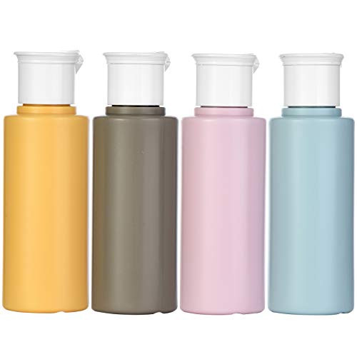 4-Pack Travel Size Empty Plastic Squeeze Bottles 60 ml 2 Fl_ Oz TSA Approved Makeup Toiletry Cosmetic Containers for Liquids Shampoo Lotion