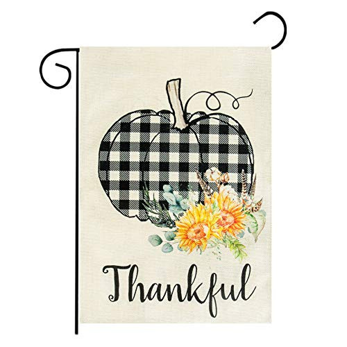 Besteek Thankful Fall Garden Flag Pumpkin Thanksgiving Garden Flag Fall Flag Vertical Double Sided Buffalo Check Plaid Fall Yard Flag Autumn Burlap Yard Outdoor Decor 12_5 x 18 Inch Besteek Thankful Fall Garden Flag Pumpkin Thanksgiving Garden Flag Fall Flag Vertical Double Sided Buffalo Check Plaid Fall Yard Flag Autumn Burlap Yard Outdoor Decor 12_5 x 18 Inch