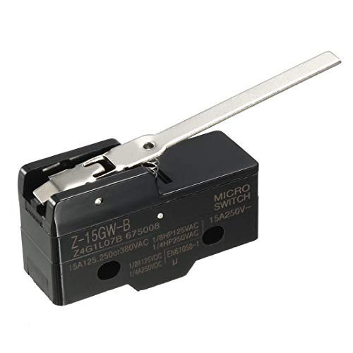 uxcell Z-15GW-B 1NO 1NC Long Hinge Lever Type Miniature Micro Switch
