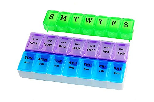 Pill Organizer - Travel Pill Case and Weekly Pill Organizer Bundle Set - Pill Container 7 Day Pill Box with AMPM Compartments for Medicine Vitamins Supplements Pill Organizer - Travel Pill Case and Weekly Pill Organizer Bundle Set - Pill Container 7 Day Pill Box with AMPM Compartments for Medicine Vitamins Supplements
