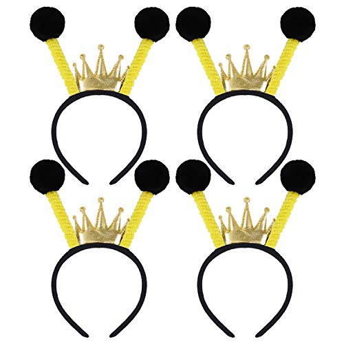 URATOT 4 Pack Pom-pom Boppers Headband Pom-pom Boppers Bee Headband for Costume Accessories Halloween Party