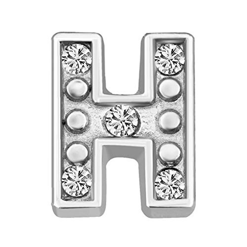 Q Locket A-Z Initial Alphabet Letter Floating Charms for Glass Locket Necklace H