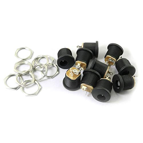 RuiLing 10-Pack 5_5X 2_1mm DC Power Female Jack Panel Mount Connector with Hex Nut 3 Pin DC Electrical Plug Socket Connector RuiLing 10-Pack 5_5X 2_1mm DC Power Female Jack Panel Mount Connector with Hex Nut 3 Pin DC Electrical Plug Socket Connector