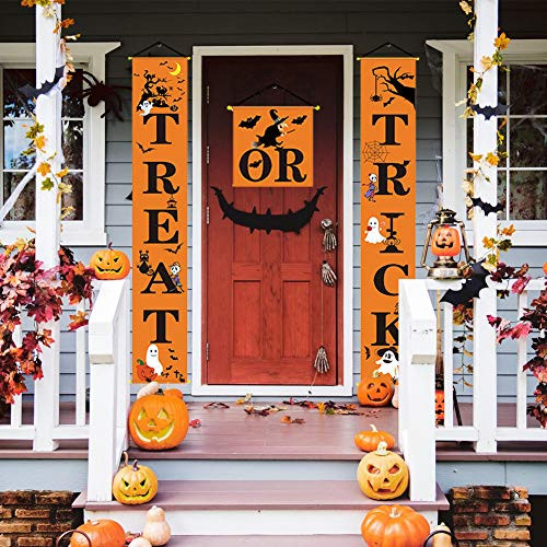 3 Pack Halloween Decorations Outdoor Indoor Halloween Door Hanger Banner Trick or Treat Banner for Front Door Display for Garden Durable Halloween Home Decor 3 Pack Halloween Decorations Outdoor Indoor Halloween Door Hanger Banner Trick or Treat Banner for Front Door Display for Garden Durable Halloween Home Decor