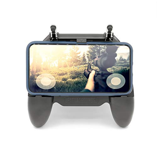 Gaming Phone Controller for iPhone and androidÊ with Portable Charger Cooling Fan for PUBG Mobile Controller L1R1 Mobile Game Trigger Joystick for 4-6_5 Phone Upgraded Version 2000mAh