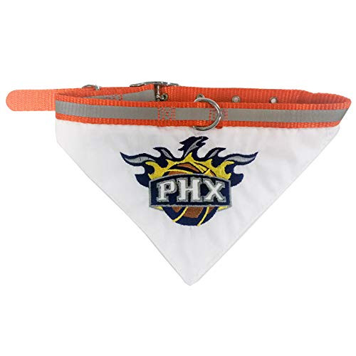 NBA BANDANA - PHOENIX SUNS DOG BANDANA with Reflective   Adjustable DOG COLLAR Medium