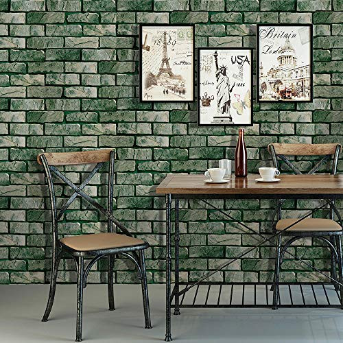 Stone Wallpaper Vinyl Wallpaper Peel Stick Wallpaper Self-Adhesive Wallpaper Dark Green Brick Wallpaper for Wall Decor Film Roll Stone Wallpaper Vinyl Wallpaper Peel Stick Wallpaper Self-Adhesive Wallpaper Dark Green Brick Wallpaper for Wall Decor Film Roll