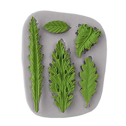 Koogel Tree Leaf Silicone Mold Resin Mold Cake Fondant Silicone Mold Fondant Clay Mould Leaf Shape DIY Decorating Tool