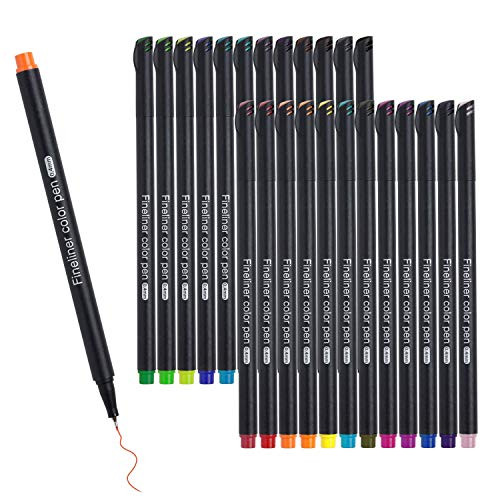 24 Fineliner Color Pens Colored Journal Planner Pens Fine Point Markers Fine Tip Pens for Drawing Sketching Writing Note Taking Calendar Art School Office Supplies