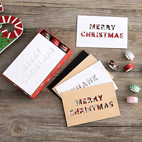 Christmas Greetings Boxed Handmade Christmas Cards Assortment Set of 3 Special Holiday Greeting Cards Envelopes and Tape