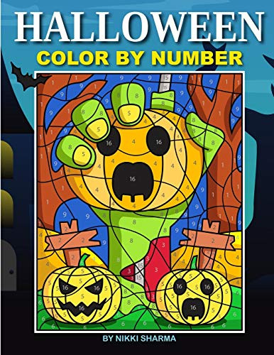 Halloween Color By Number Spooky Coloring Book for Kids Ages 4-8
