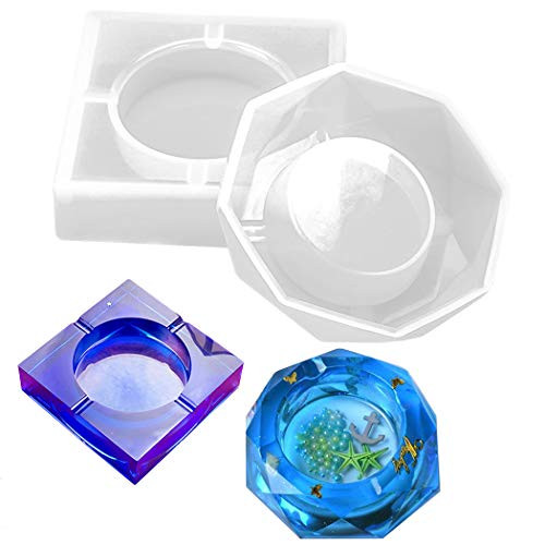 Ashtray Mold for Resin 2PCS Resin Mold Ashtray Silicone Resin Casting Mold