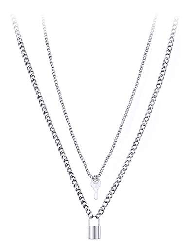Ofeiyaa Lock Key Pendant Necklace Egirl 