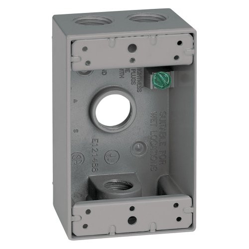 Sigma Electric 14251 1/2-Inch 4 Hole 1-Gang Box, Grey