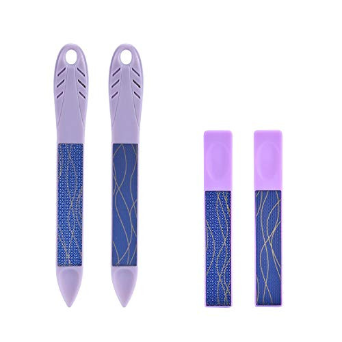Nano Glass Nail Files Glass Nail Shiner Nail Shine Buffer Polisher for Natural Fingernails Toenails -4pcs PURPLE