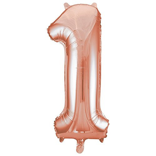 34 Foil Rose Gold Number 1 Balloon