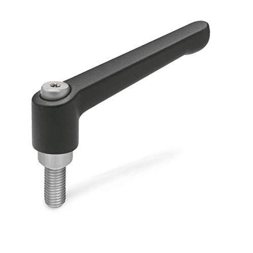 Die Cast Zinc Adjustable Handle SS Threaded Stud 1-1164 Length 1-316 Height 14-20 TPI Thread 4964 Thread Length Pack of 1