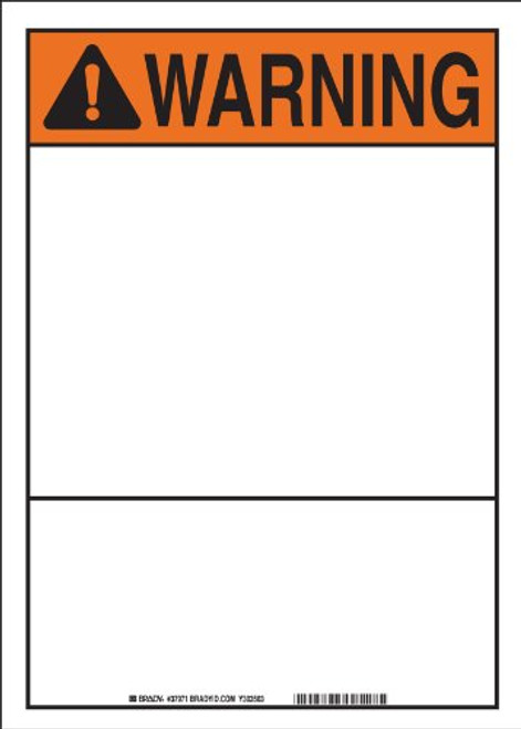 Brady 37974 Aluminum 14 X 10 Warning Sign Legend Blank
