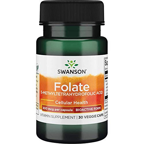 Swanson Folate 5-Methyltetrahydrofolic Acid 400 mcg 30 Veg Capsules