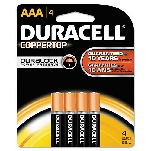 Duracell MN2400B4Z CopperTop Alkaline Batteries AAA 4PK