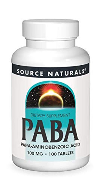Source Naturals PABA - para-Amino Benzoic Acid 100 mg Dietary Supplement - 100 Tablets Source Naturals PABA - para-Amino Benzoic Acid 100 mg Dietary Supplement - 100 Tablets