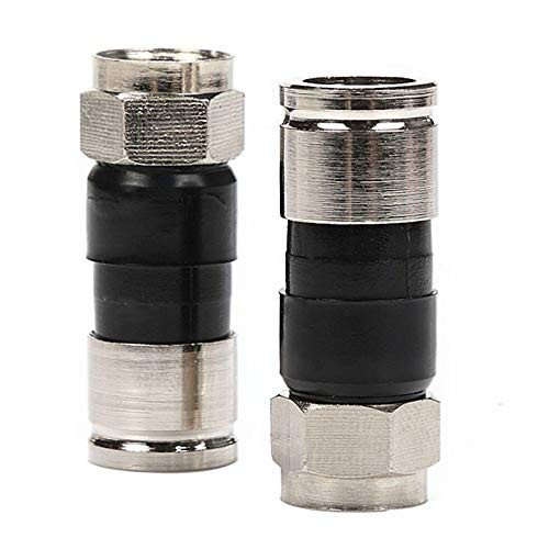 TLS_eagle RG6 Compression F Type Connector 32 mm Lengthen Cable Connector Coax Adapter Pack of 4