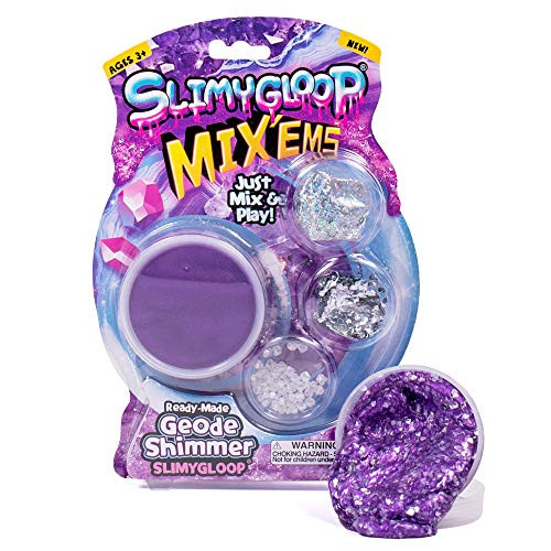 Slimygloop MixEms Geodes Metallic Slime Glitter Crystal Beads Chunky Beads by Horizon Group USA