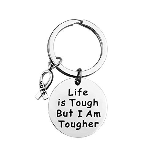 MAOFAED Cancer Survivor Gift Cancer Fighter Gift Life is Tough But I am Tougher Cancer Awareness Inspirational Gift Awareness Ribbon Charm Cancer Survivor Bracelet for Her Cancer Survivor Keychain MAOFAED Cancer Survivor Gift Cancer Fighter Gift Life is Tough But I am Tougher Cancer Awareness Inspirational Gift Awareness Ribbon Charm Cancer Survivor Bracelet for Her Cancer Survivor Keychain