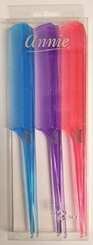 Annie Rat Tail Comb SetAssorted ColorsClear - 12pcs