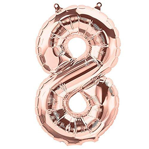 Northstar 34 Number 8-Rose Gold Foil Balloon