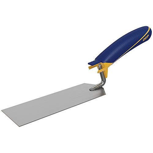 QEP 6 in_ x 2 in_ Comfort Grip Flat Margin Flooring Trowel with Bucket Hook Silver 42112
