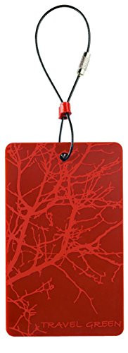 Lewis N_ Clark Travel Green Luggage Tag Branches Orange 1-pack