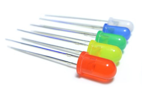 microtivity IL185 5mm Assorted Diffused LED wResistors 5 Colors Pack of 50