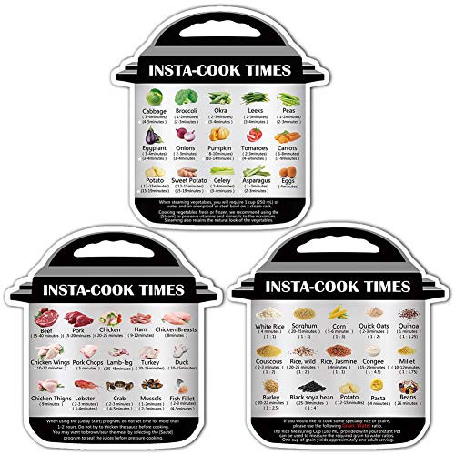 ZOWIE KING Instant Pot Cook Times Cheat-Sheet - Refrigerator Magnet Quick Reference Stickers Magnetic Cheat Sheet Instant Pot Decals