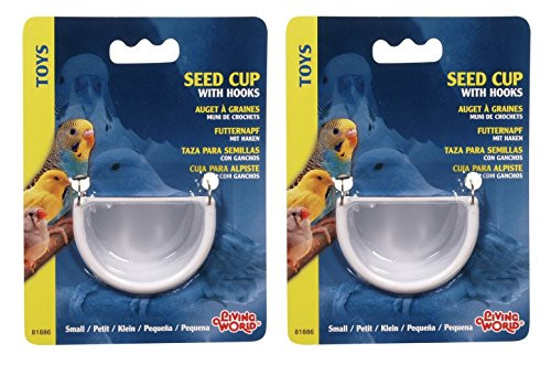 Living World 2 Pack of Seed Cups Small with Hooks
