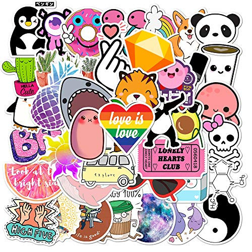VSCO Stickers for Hydro Flask VSCO Girl Stickers 50 Pack Waterproof Hydro Flask Stickers for Flask Laptop Cellphone Water Bottle VSCO Girl Stuff Vinyl Skateboard Stickers for Kids Teens Girls Women