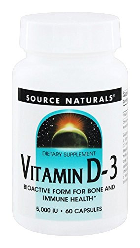 Source Naturals Vitamin D-3 5000 iu Supports Bone   Immune Health - 60 Capsules