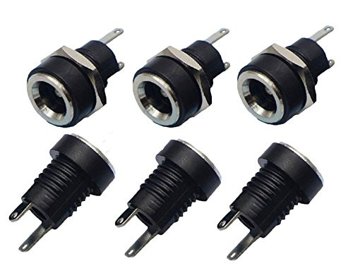 YXQ 5_5mmx2_1mm DC Power Supply Jack Socket Female Panel Mount Connector 2 Pin with Hex Washer 6-Pack YXQ 5_5mmx2_1mm DC Power Supply Jack Socket Female Panel Mount Connector 2 Pin with Hex Washer 6-Pack