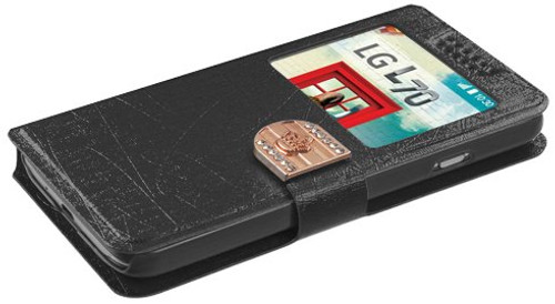 Asmyna Embossed Book-Style My Jacket Wallet for LG MS323 Optimus L70 - Retail Packaging - Black Asmyna Embossed Book-Style My Jacket Wallet for LG MS323 Optimus L70 - Retail Packaging - Black