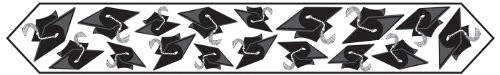 Printed Grad Cap Table Runner black Party Accessory  1 count 1Pkg