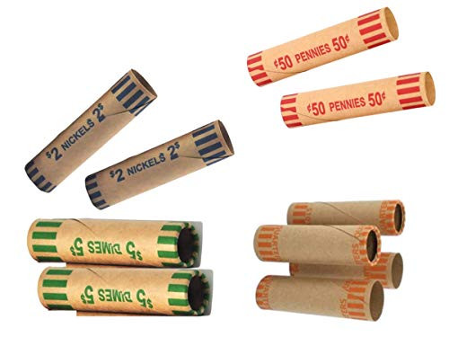 Always23 Coin Wrappers Preformed Coin roll Wrappers Quarters Pennies Nickels Dimes 72 Pack Coin Wrappers Always23 Coin Wrappers Preformed Coin roll Wrappers Quarters Pennies Nickels Dimes 72 Pack Coin Wrappers