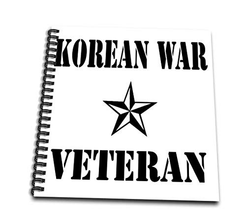 3dRose db-110014-1 Korean War Veteran Black and White-Drawing Book 8 by 8-Inch