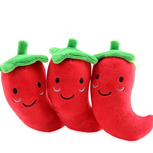 POPETPOP Dog Plush Toys Pet Chew Toys Puppy Squeaky Toys Carrot Sound Squeaker Play Toys for Dogs Cats Chilli POPETPOP Dog Plush Toys Pet Chew Toys Puppy Squeaky Toys Carrot Sound Squeaker Play Toys for Dogs Cats Chilli