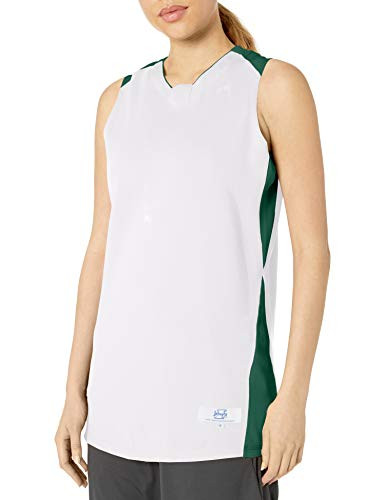Intensity Womens Diamond Flatback Mesh Basketball Jersey WhiteDark Green X-Large