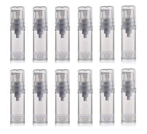 XINGZI 12Pcs 5ml Empty Airless Vacuum Pump Bottle Refillable Plastic Cream Lotion Bottle Travel Sample Bottles for Cosmetic Make-up Toiletries Liquid Storage Container Vial Jars XINGZI 12Pcs 5ml Empty Airless Vacuum Pump Bottle Refillable Plastic Cream Lotion Bottle Travel Sample Bottles for Cosmetic Make-up Toiletries Liquid Storage Container Vial Jars