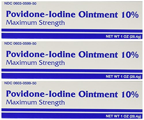 Major Pharmaceuticals Povidine Iodine USP First Aid Ointment for Cuts Scrapes and Burns 3 Count