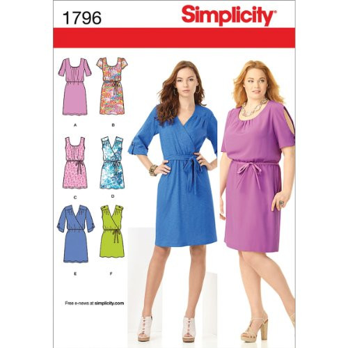 Simplicity Pattern 1796 Misses Pullover Dress in 2 Lengths with Bodice Variations and Belts Sizes 10-12-14-16-18 Simplicity Pattern 1796 Misses Pullover Dress in 2 Lengths with Bodice Variations and Belts Sizes 10-12-14-16-18