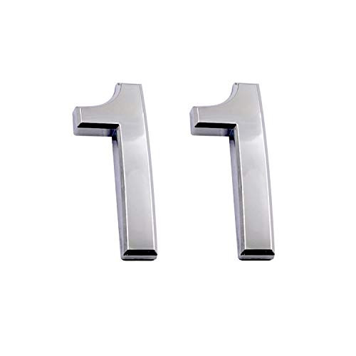 2_75 Inch Adhesive House Numbers Mailbox Numbers Street Door Numbers Self-Stick Address Signs for Apartments Double Silver Number 1
